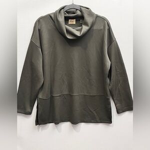 Elie Tahari Olive Green Butter Soft Cowl Neck Rayon Sweater Top Large